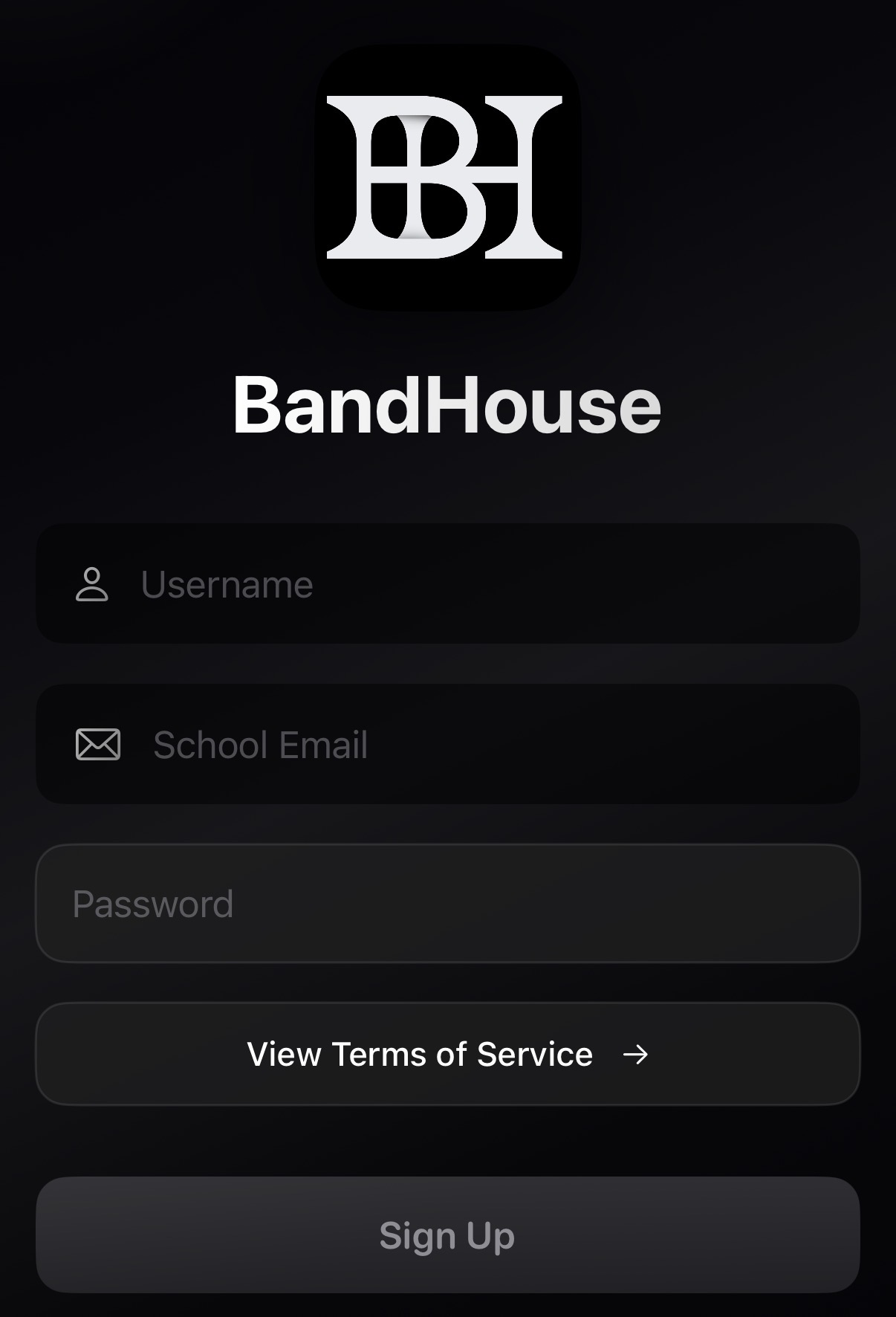 BandHouse security screen for approved signups.